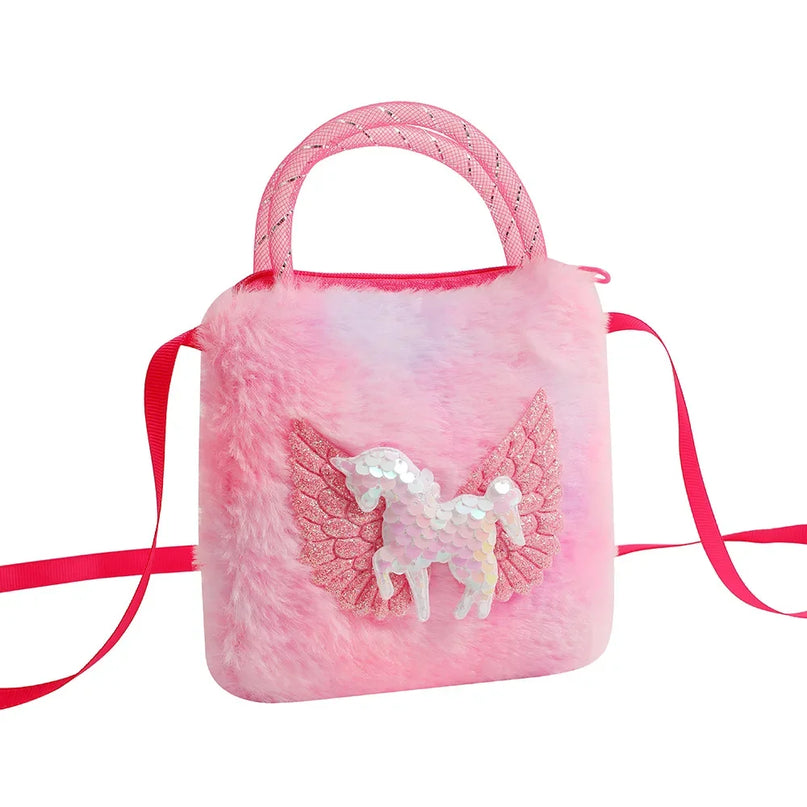 Deine Einhorn Umhängetasche Plüsch Bunt