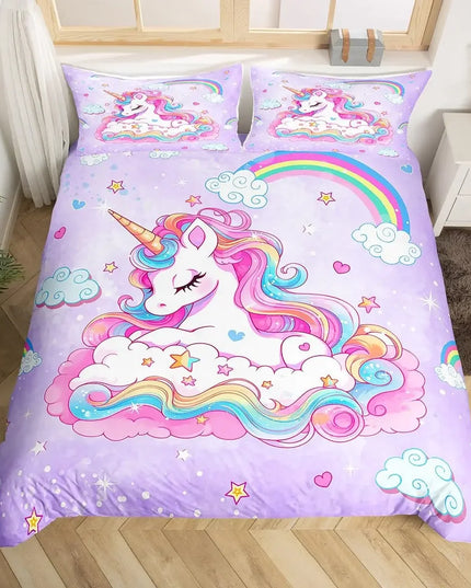 Deine Einhorn Bettwäsche für lila