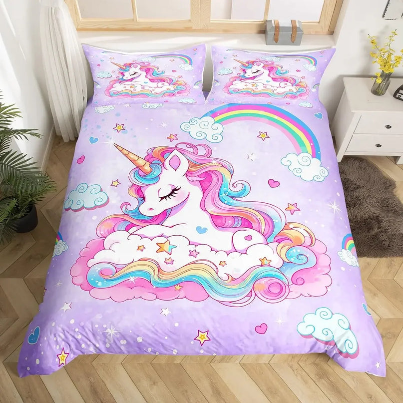 Deine Einhorn Bettwäsche für lila