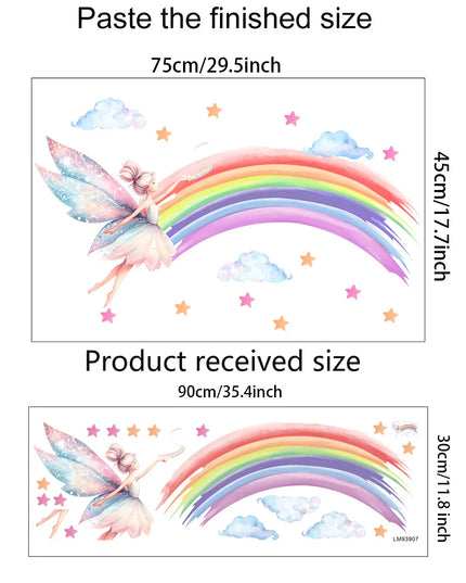 Dein Einhorn Regenbogen Wandtattoo –