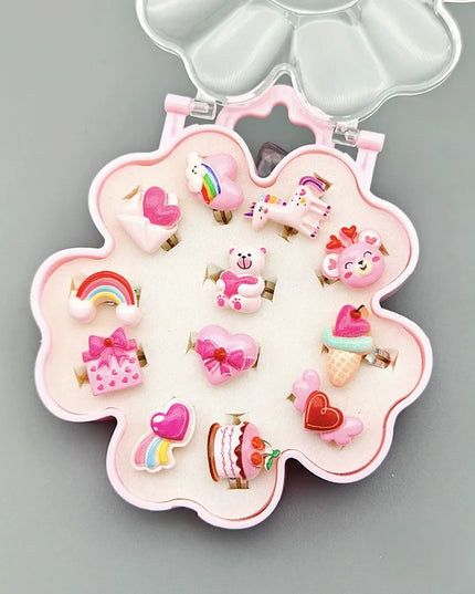 Dein Set bunter Einhorn Ringe