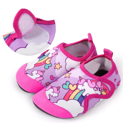 Kinder Einhorn Wasserschuhe mit Einhorn-Motiv, schnelltrocknend und rutschfest für Wasseraktivitäten
