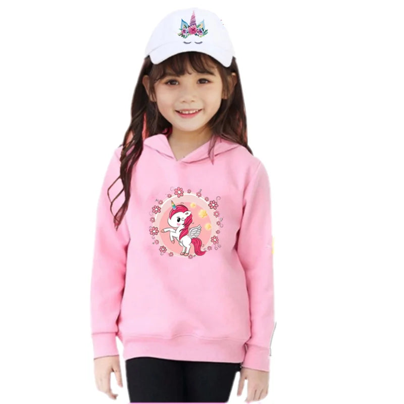 Dein cooler Cartoon Einhorn Hoodie Grau