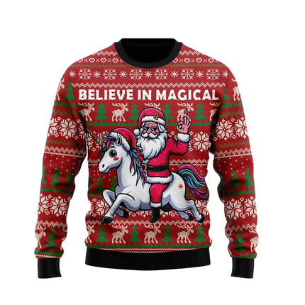 Bunter Einhorn Jogginganzug mit fröhlichem Xmas Print und 3D-Druck, ideal für Männer und Frauen in allen Größen