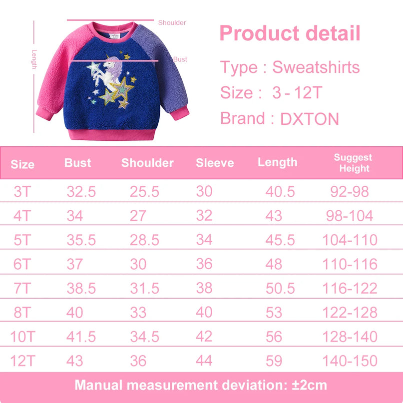 Warmes Einhorn Kostüm Fleece Sweatshirt
