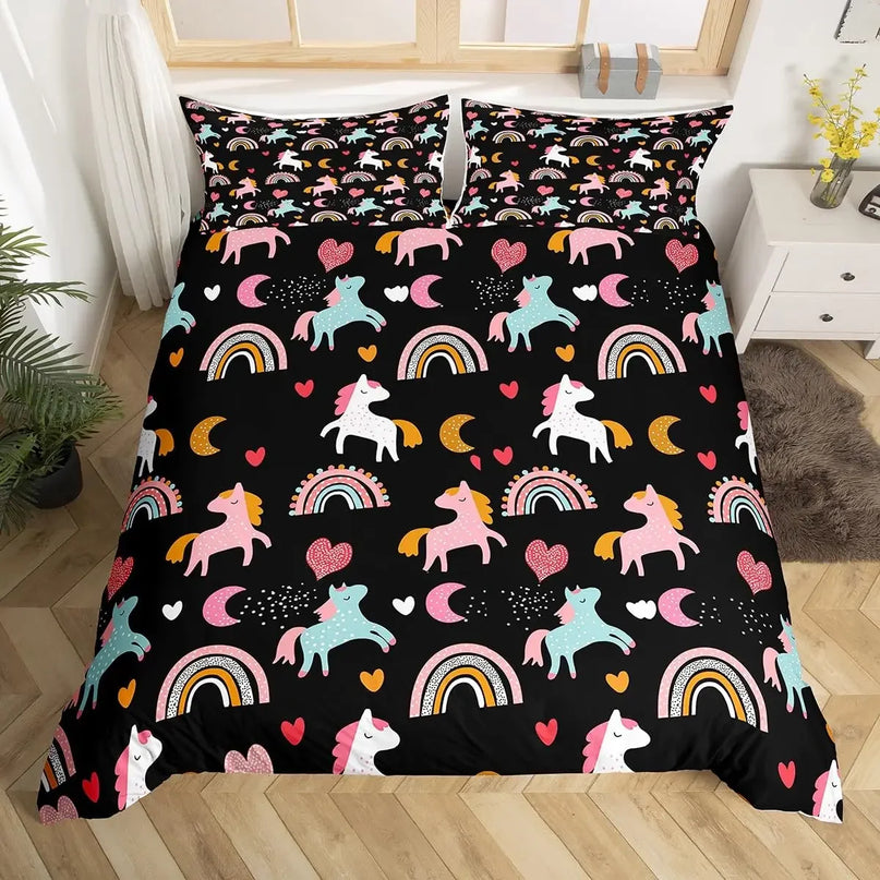 Deine Einhorn Bettwäsche für lila