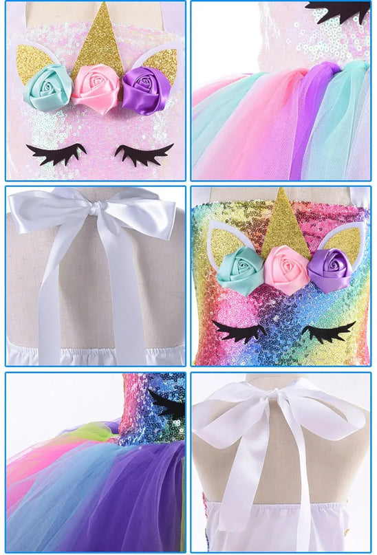 Dein Riesen Einhorn Tutu Kleid mit Blumen!