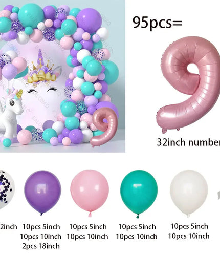 Feiere mit Einhorn Regenbogen Ballons!