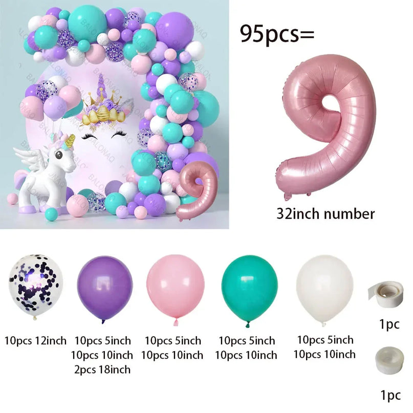 Feiere mit Einhorn Regenbogen Ballons!