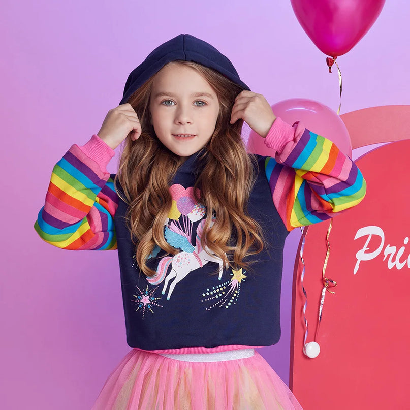 Dein gestreifter Einhorn Hoodie von VIKITA!