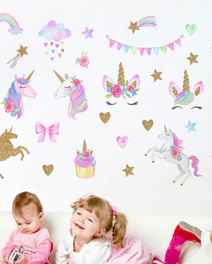 Dein Einhorn Regenbogen Wandtattoo –