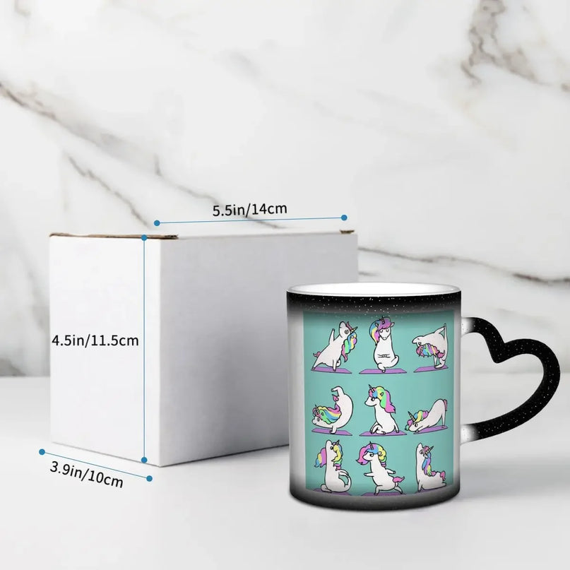 Feurige Einhorn Tasse für deine Yoga-Reise!