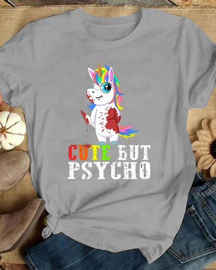Dein freches "Cute But Psycho" Einhorn Shirt