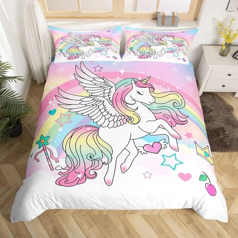 Deine Einhorn Bettwäsche für lila