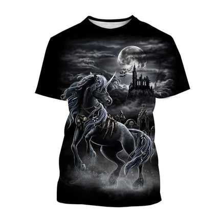 Einhorn Kleid mit buntem 3D Kunst-Design für den Sommer, lässig geschnitten