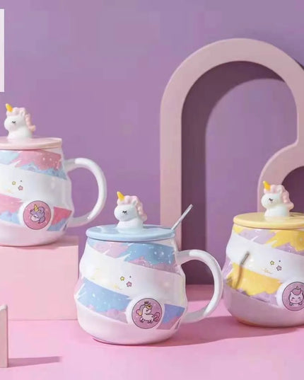 Deine süße Einhorn Tasse mit Deckel & Löffel!