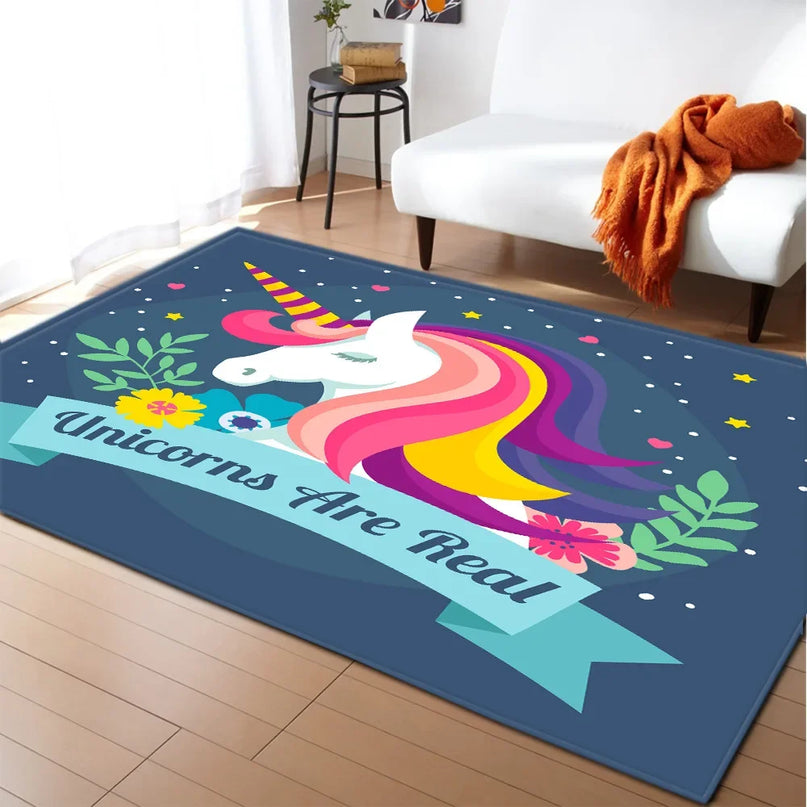 Dein Einhorn Teppich mit pinkem Schloss!