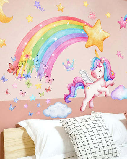 Regenbogen Einhorn Wandtattoo für dein Zimmer