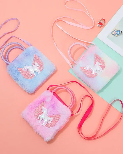 Deine Einhorn Umhängetasche Plüsch Bunt
