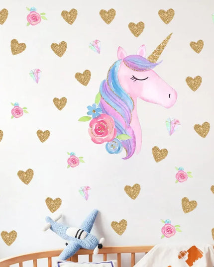 Dein Einhorn Regenbogen Wandtattoo –