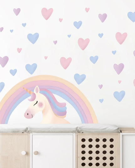 Dein Einhorn Wandtattoo Set mit Herz!