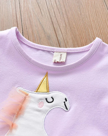 Dein bezauberndes Einhorn Kleid Lila Langarm!