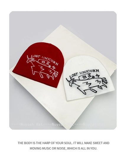 Dein cooler Einhorn Beanie in Grau für alle