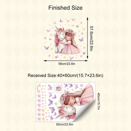 Blumenmädchen Einhorn Wandtattoo – So lieb!
