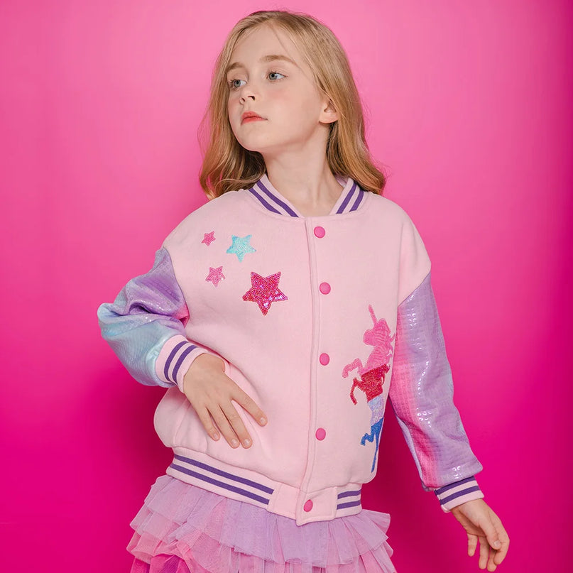 Deine coole Einhorn Jacke im Baseball-Stil