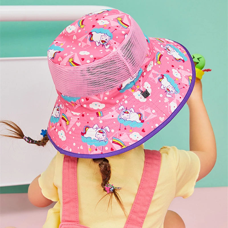 Niedliche Einhorn Mütze für Kinder mit Cartoon-Motiv, atmungsaktiv und perfekt für den Sommer