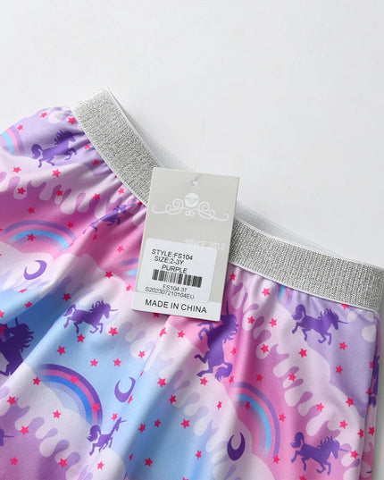 Freche Einhorn Leggings mit Regenbogen-Rock!