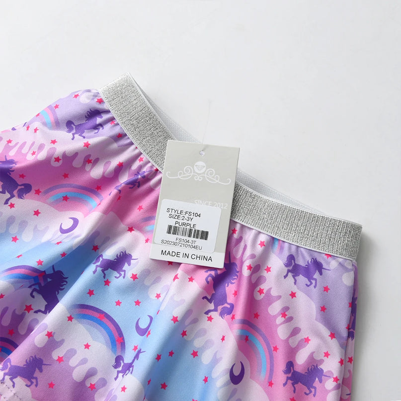 Freche Einhorn Leggings mit Regenbogen-Rock!