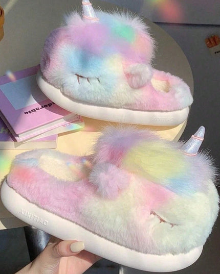 Kuschelige Einhorn Hausschuhe für deine Füße!