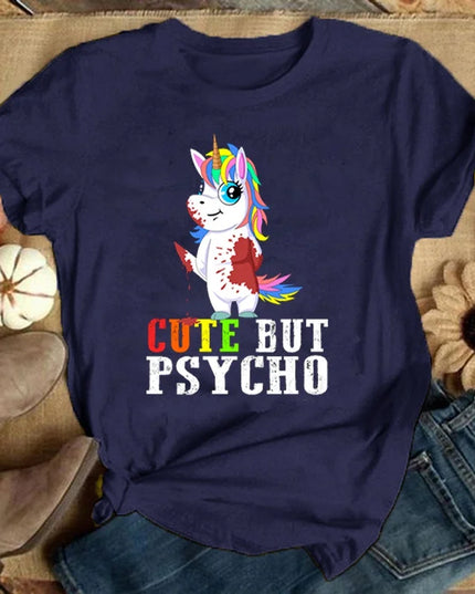 Dein cooles "Cute But Psycho" Einhorn Shirt