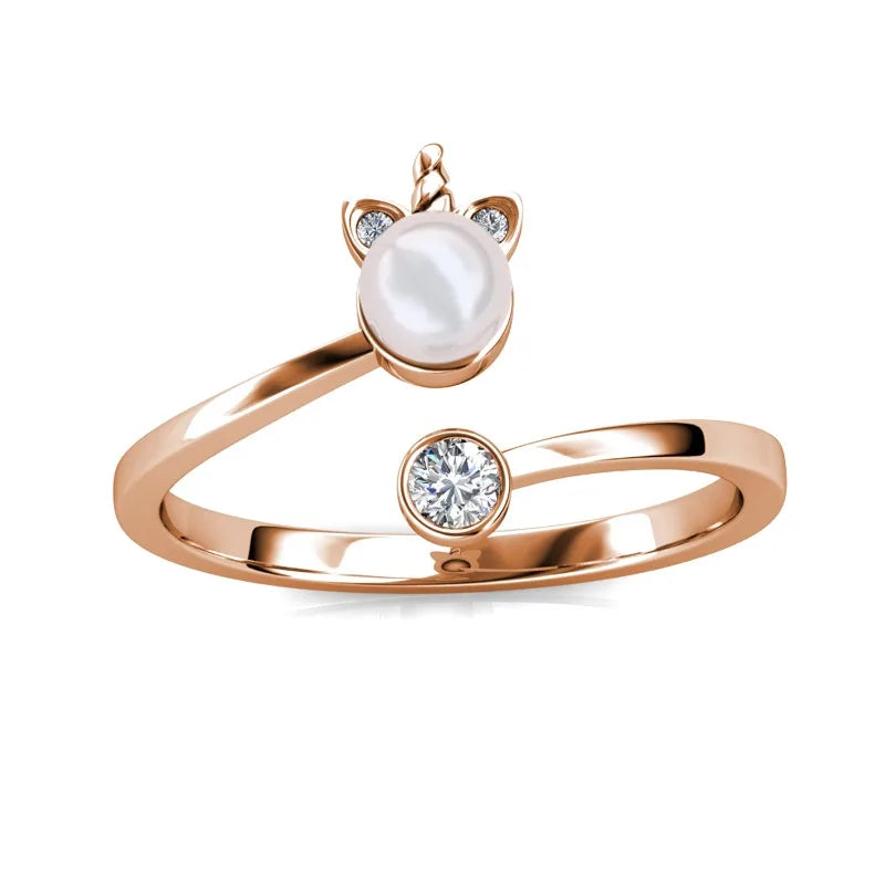 Glänzender Einhorn Ring mit Kristallen