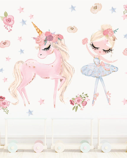 Dein fröhliches Einhorn Wandtattoo mit