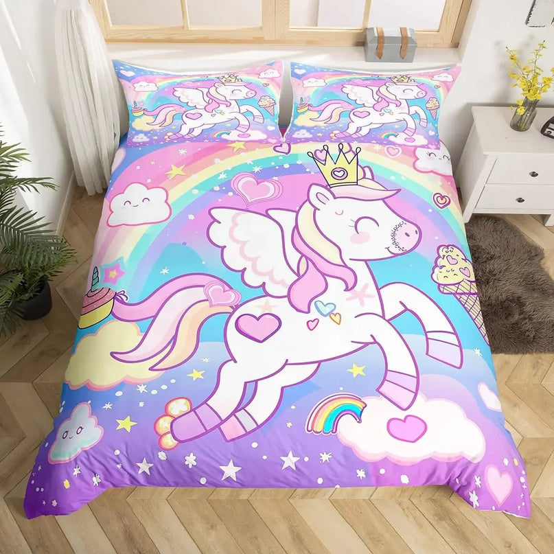 Deine Einhorn Bettwäsche für lila