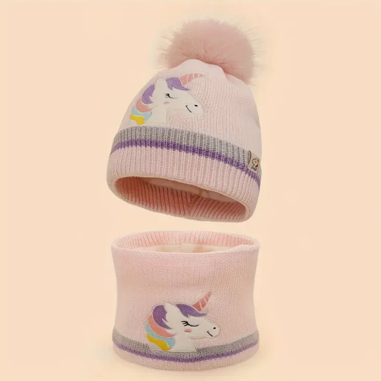 Zauberhaftes Einhorn Mützen-Set in Weiß!