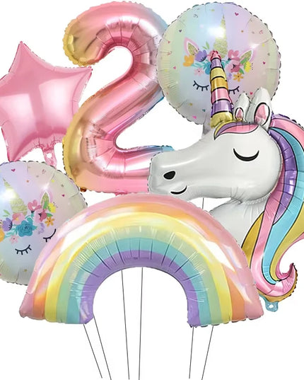 Dein strahlender Einhorn Regenbogen Ballon!
