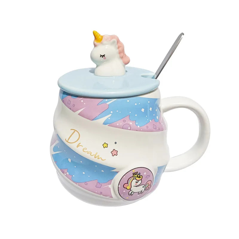 Deine süße Einhorn Tasse mit Deckel & Löffel!