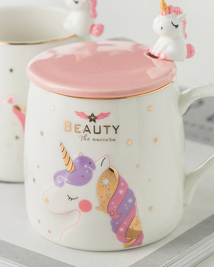 Deine glitzernde Einhorn Tasse mit Deckel!