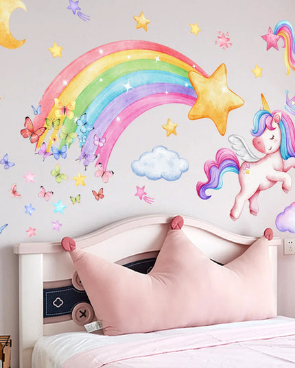 Regenbogen Einhorn Wandtattoo für dein Zimmer