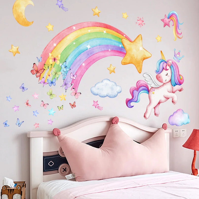 Regenbogen Einhorn Wandtattoo für dein Zimmer
