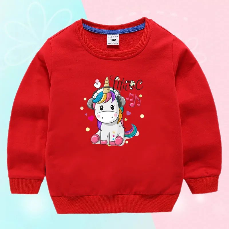 Strahlender Einhorn Pullover in Rot!