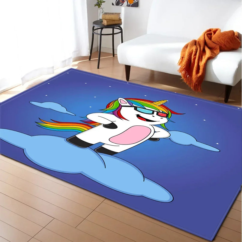 Dein Einhorn Teppich mit pinkem Schloss!