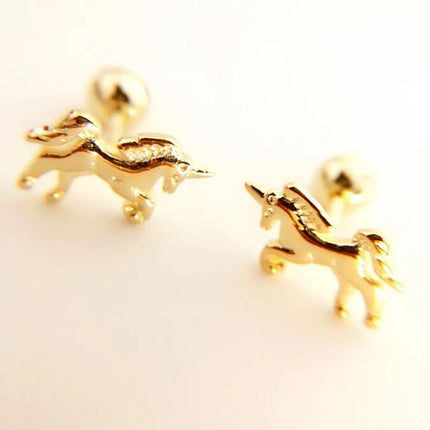 Goldene Einhorn Kette aus 925er Sterlingsilber, glänzend und filigran, perfekt für Mädchen und Frauen
