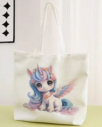 Niedliche Einhorn Umhängetasche aus Polyester mit charmantem Cartoon-Einhorn-Design für den Alltag