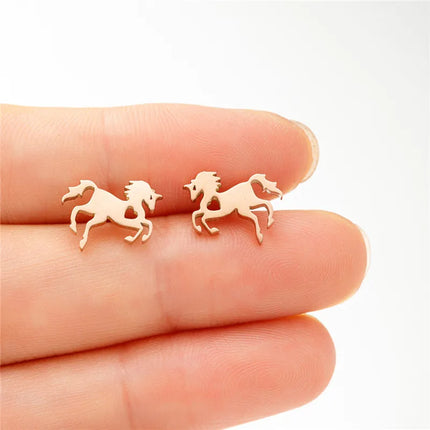 Niedliche Einhorn Ohrringe mit Pinguin-Motiv aus Edelstahl in Schwarz-Weiß für Damen und Mädchen