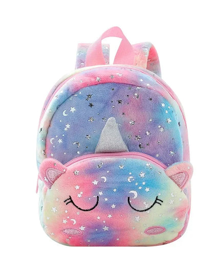 Niedlicher Plüsch Einhorn Rucksack mit bunten Sternen, ideal für Mädchen