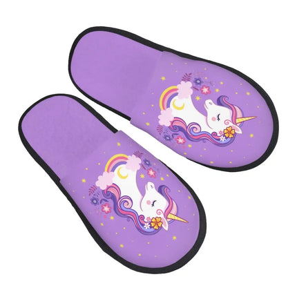 Einhorn Hausschuhe im Fantasy-Design mit Memory Foam für Damen, warm und bequem